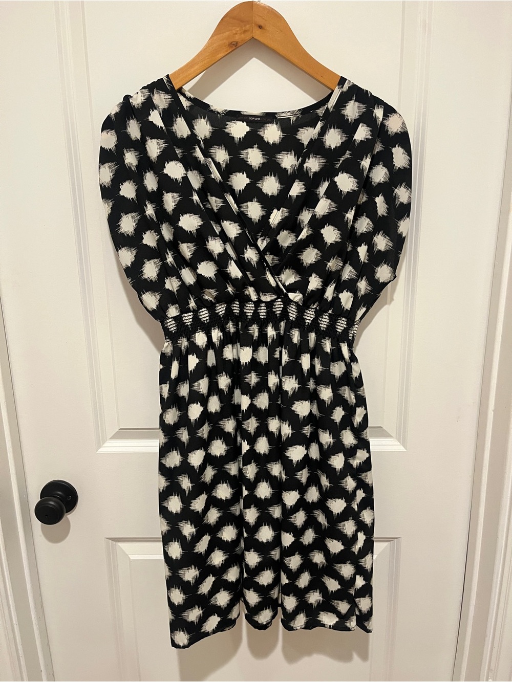 Black and White Patterned Mini  Dress